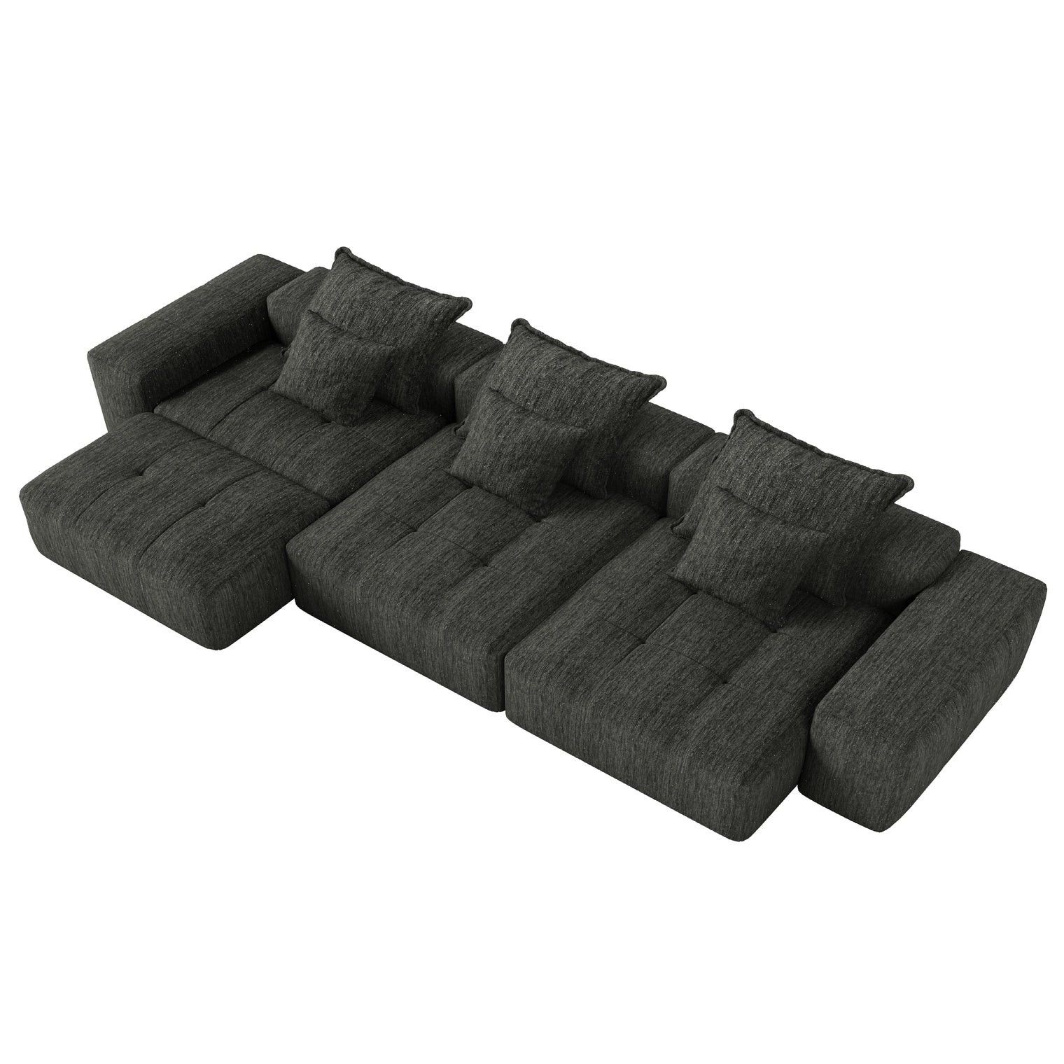Modern Oversized Modular Sectional Sofa with 6 Pillows