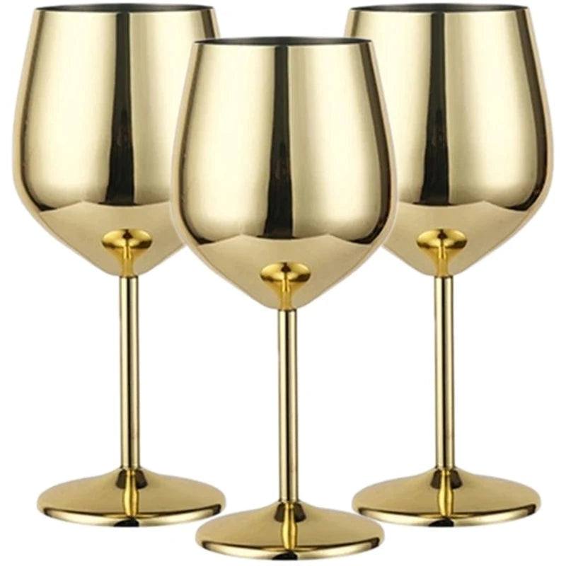 Stainless Steel Wine & Champagne Glasses 6-Piece Sets
