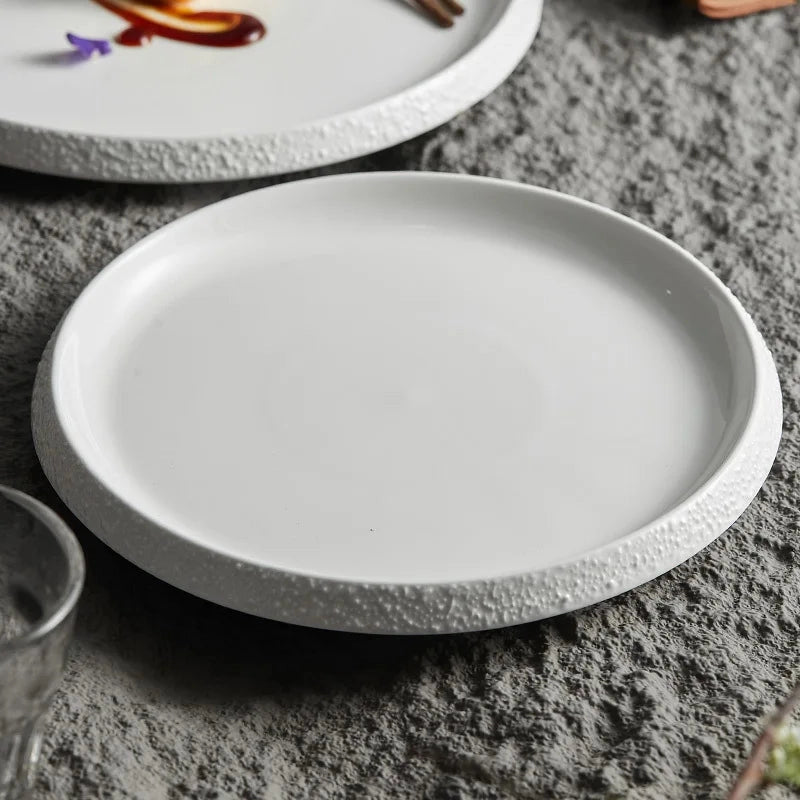 White Pearl 4-Piece Porcelain Plate Sets