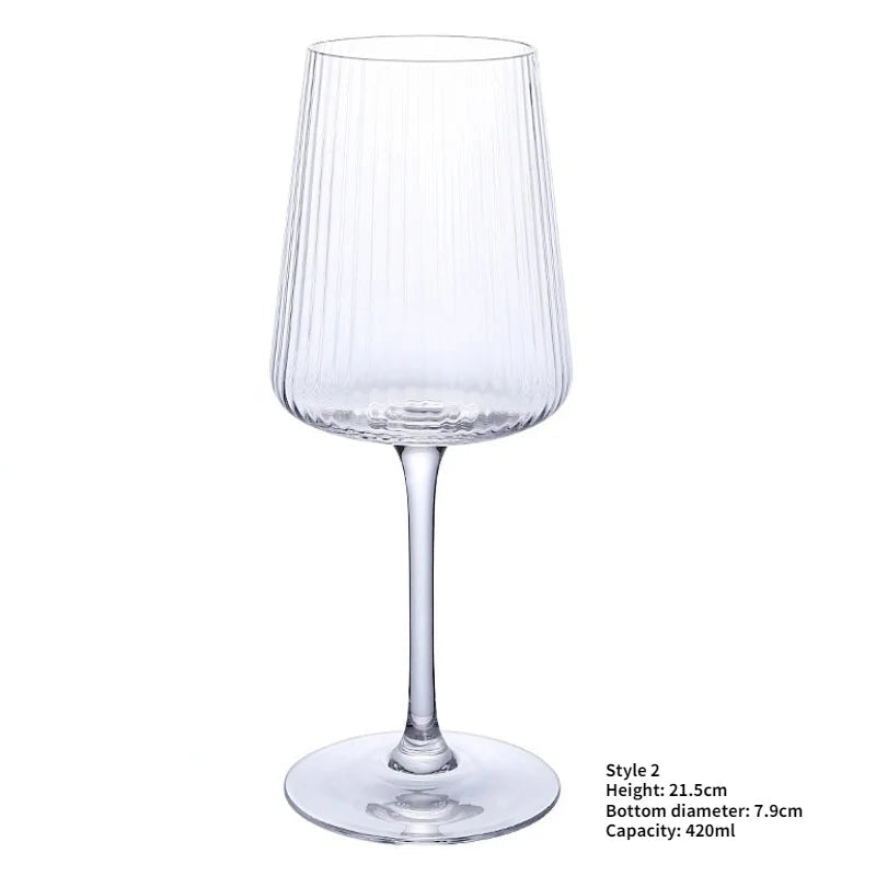 Ribbed Wine Glasses (Set of 4)