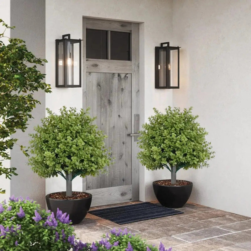 Green Artificial Uv Resistant Boxwood Trees