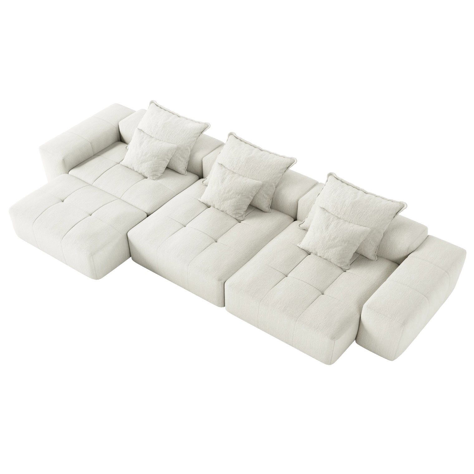 Modern Oversized Modular Sectional Sofa with 6 Pillows