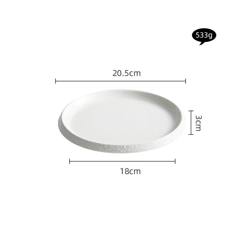 White Pearl 4-Piece Porcelain Plate Sets