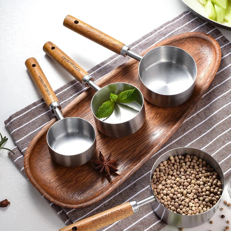Stainless Steel Measuring 4-Piece Cup & Spoon Sets