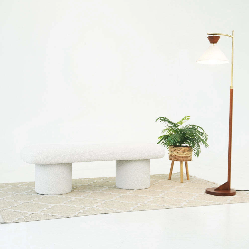 Randolph Ivory Boucle Bench