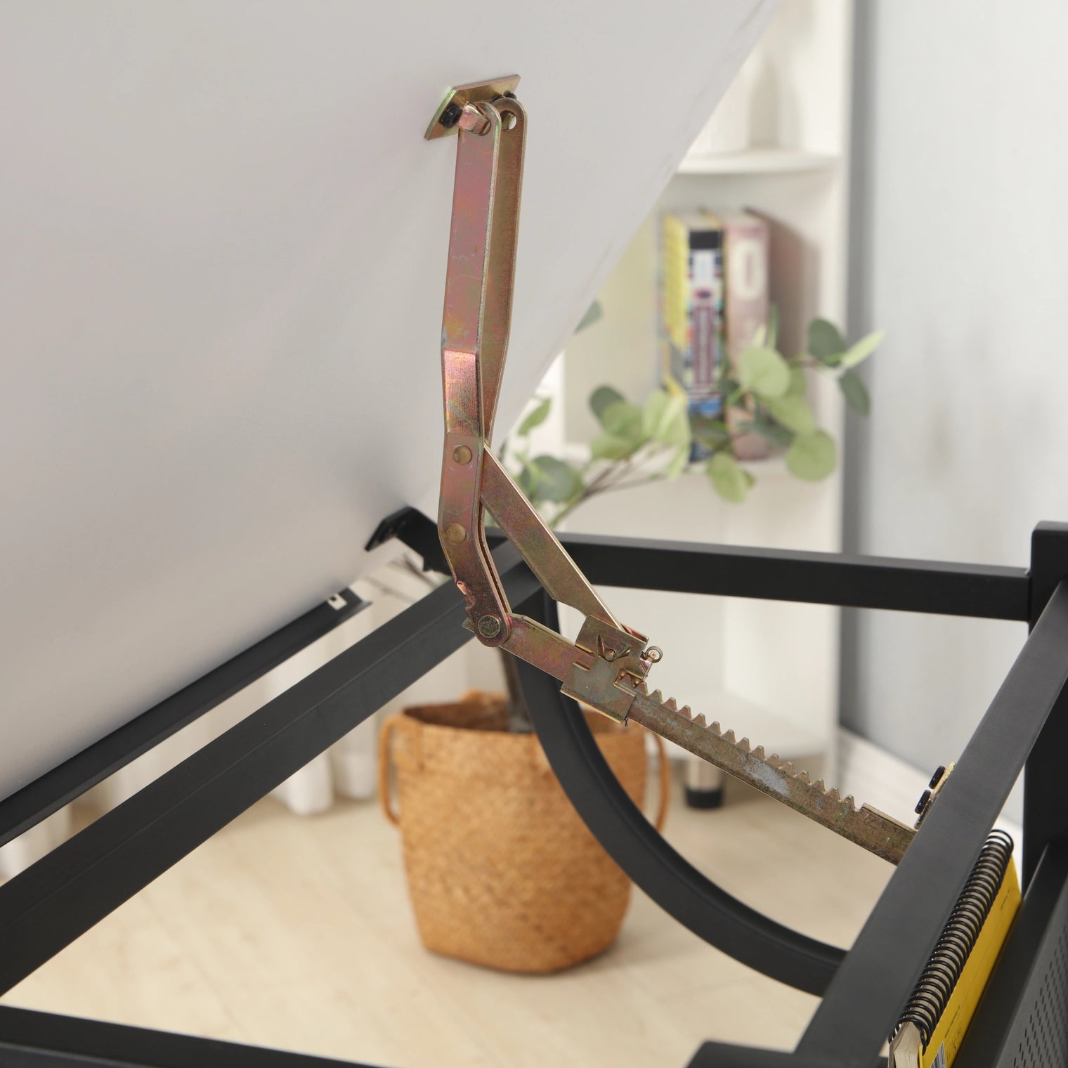 White Adjustable Drafting Drawing Table with Stool