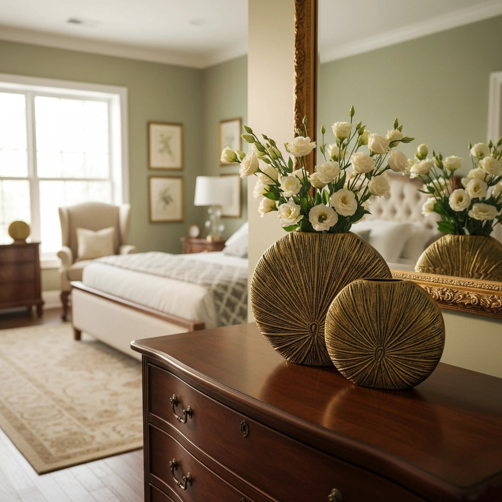 Decorative Aluminium Golden Flower Vase