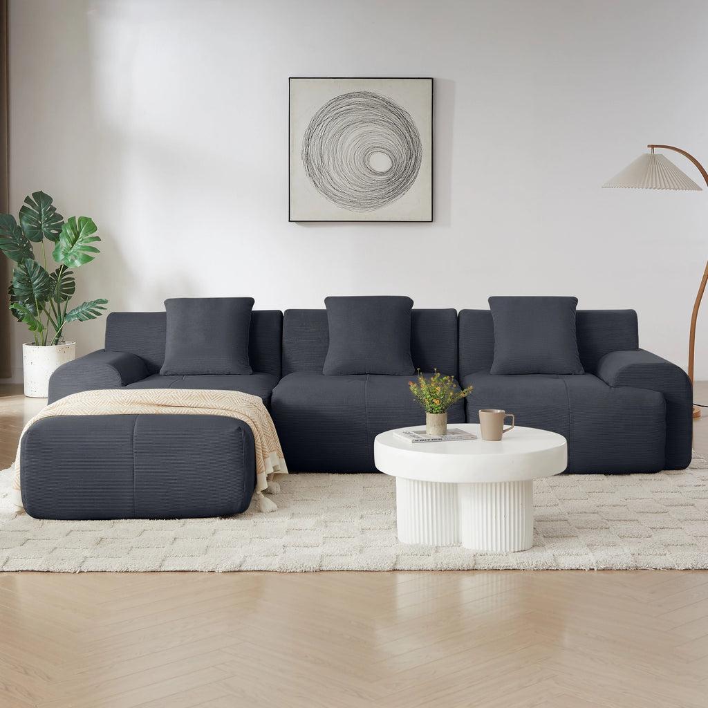 L-Shaped Modular Sectional Sofa Corduroy