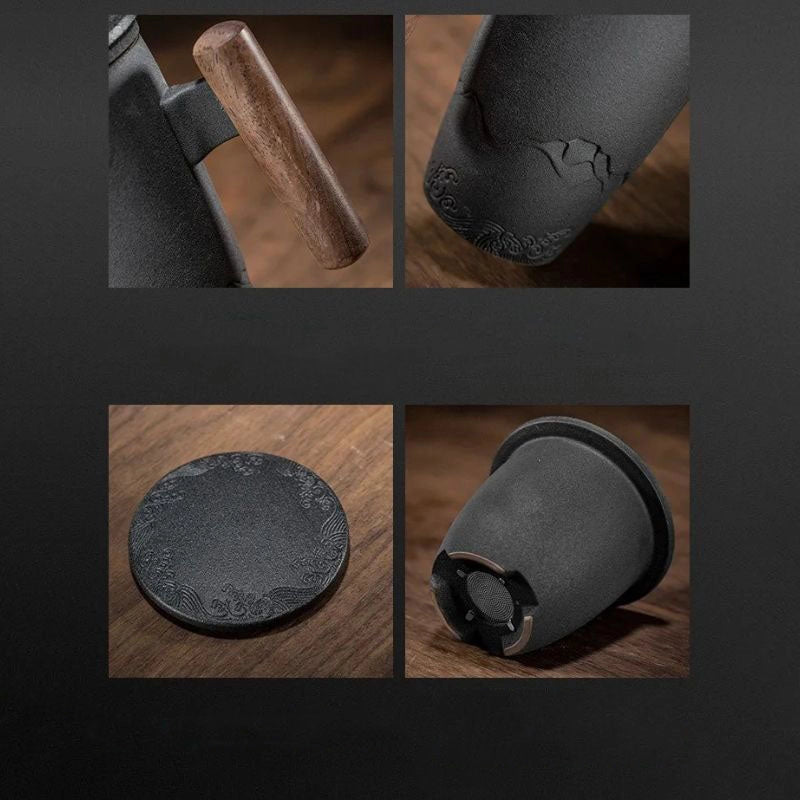 Loose Leaf Tea Thermal Mugs with Wooden Handle