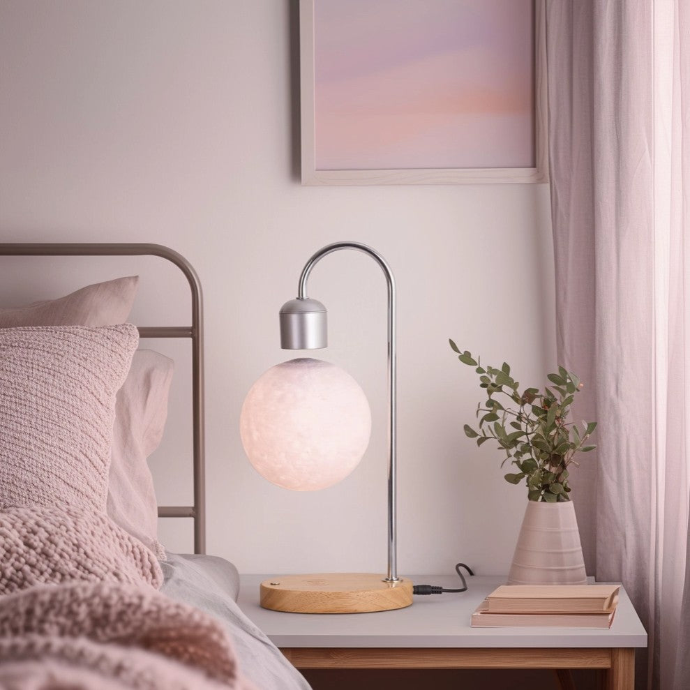 Levitating Wireless Charging Moon Lamp