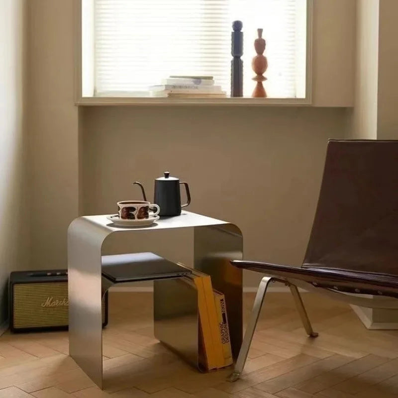 Minimalist Stainless Steel Japandi Table