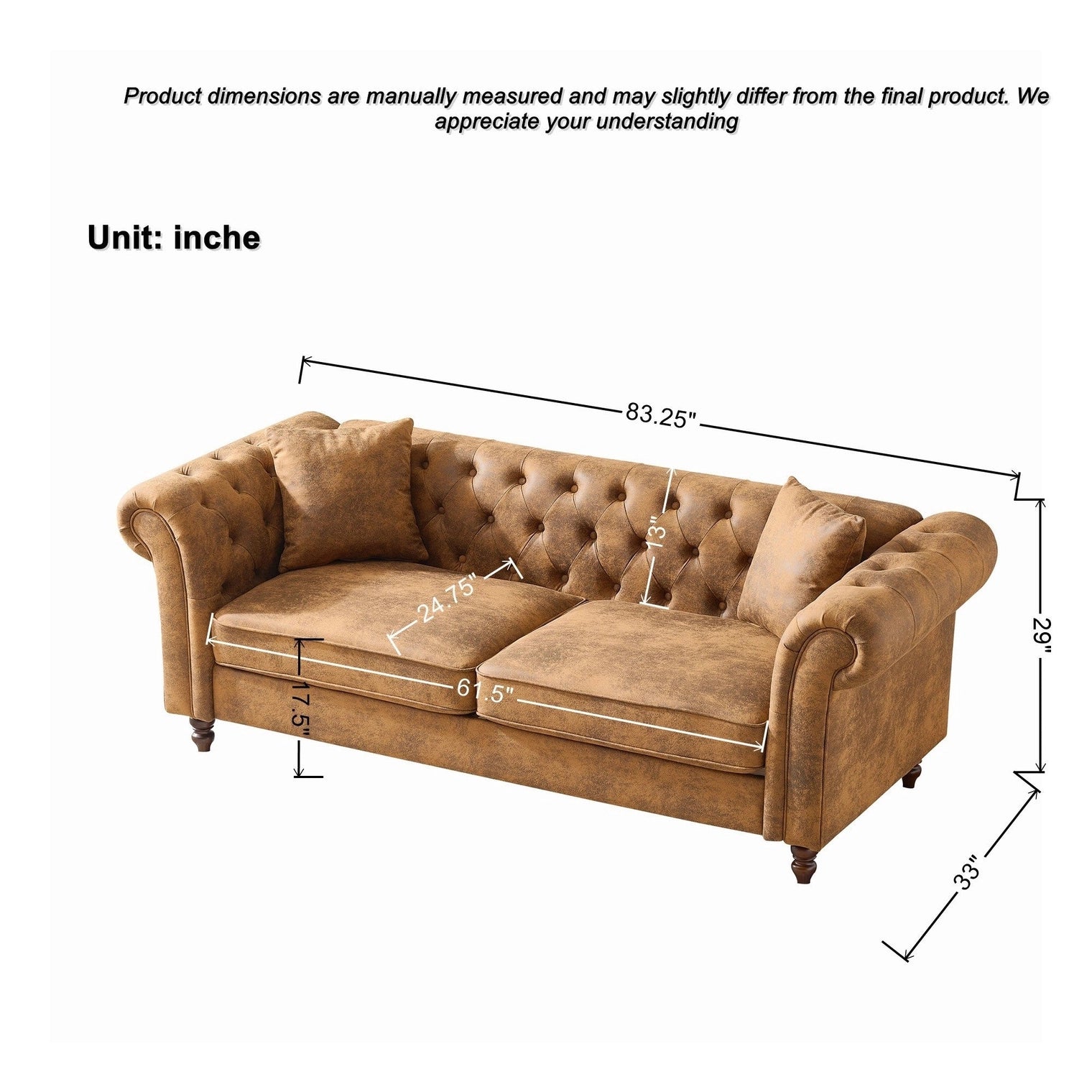 Chesterfield Faux Leather 3+2 Seater Sofa Set