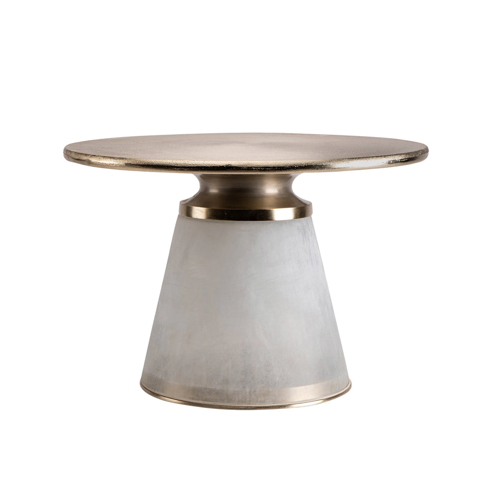 Metal Glass Round Coffee Table Pedestal Base