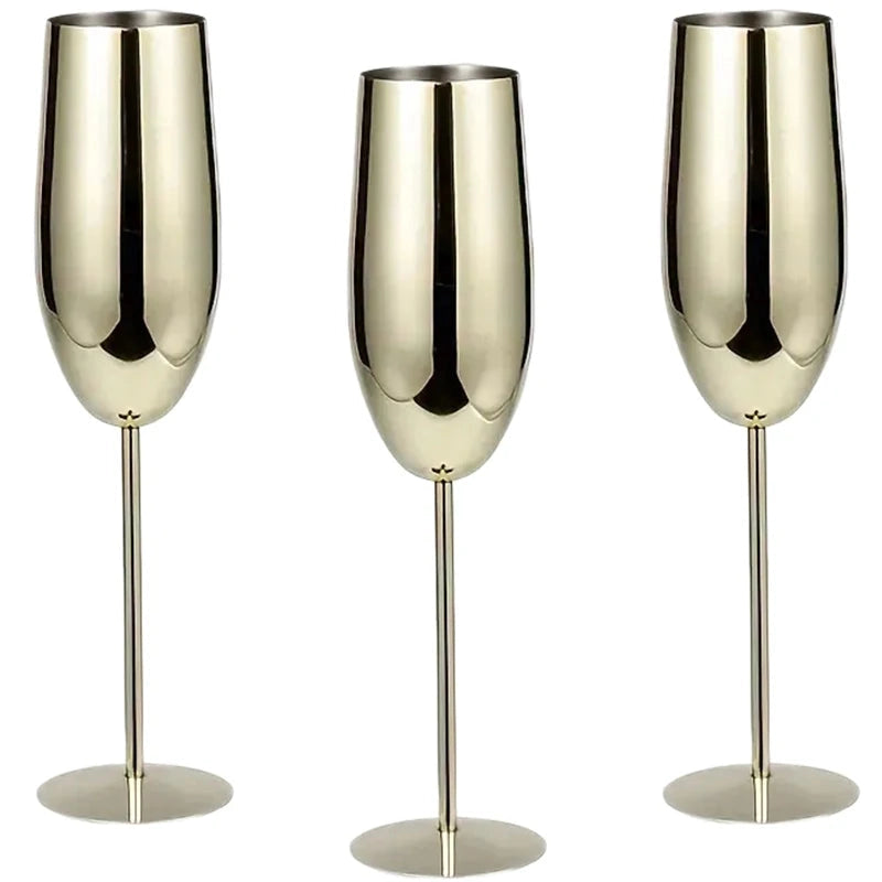 Stainless Steel Wine & Champagne Glasses 6-Piece Sets