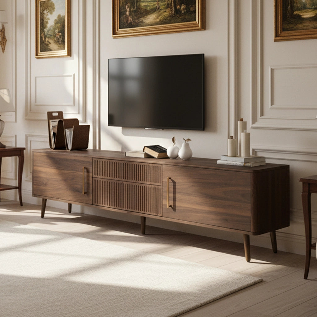 Living Room Storage Tv Stand with 2 Drawers