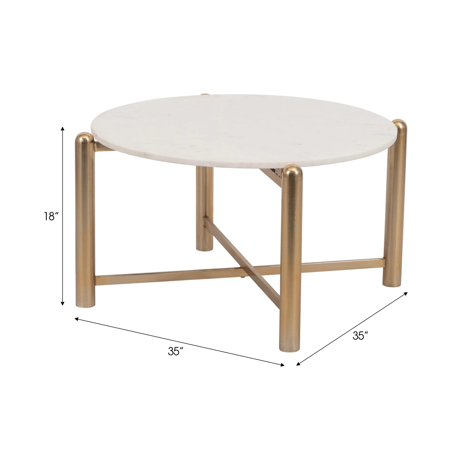 Metal Round Base Marble Top Coffee Table