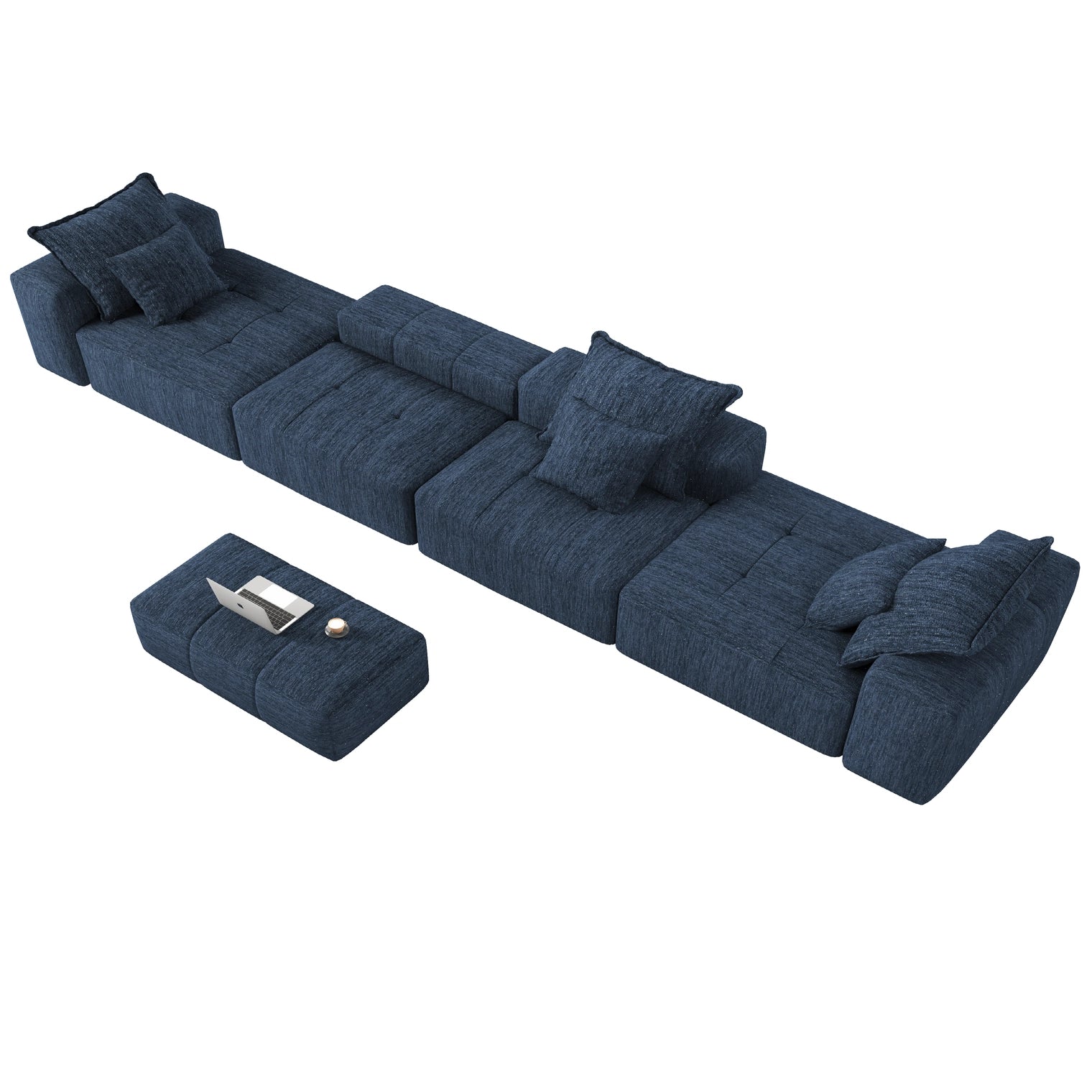 Modern Oversized Modular Sectional Sofa with 6 Pillows