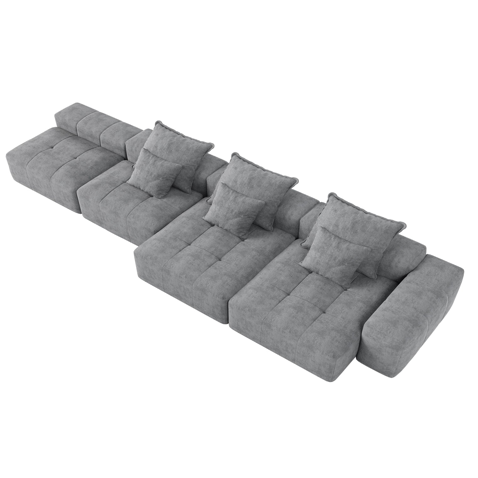 Modern Oversized Modular Sectional Sofa with 6 Pillows
