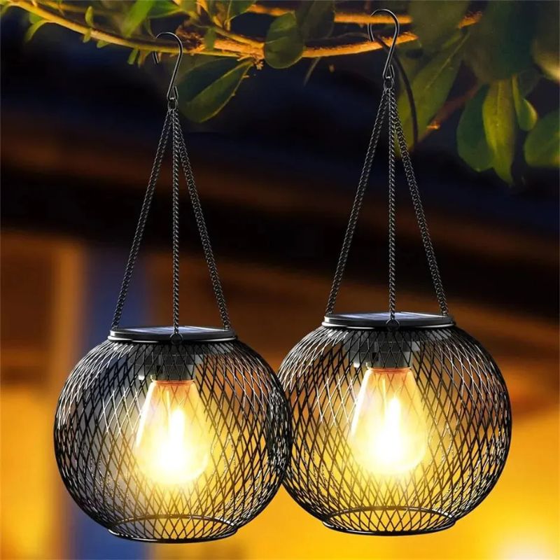 Black Hanging Solar Lanterns | Outdoor Led | Garden Décor