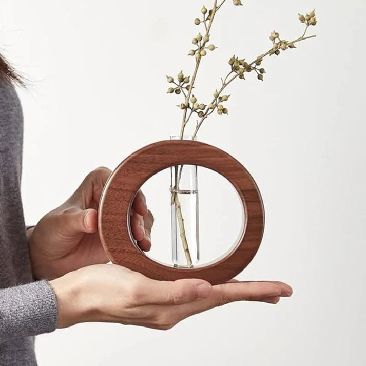 Wooden Hydroponic Vase