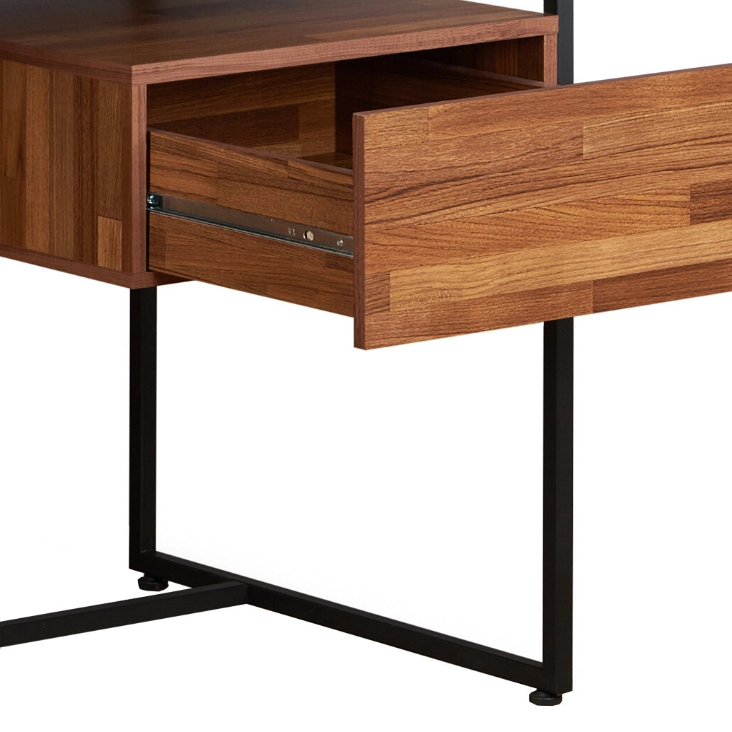 Walnut and Sandy Black 1-Drawer Writing Desk