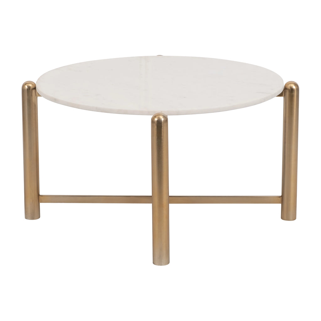 Metal Round Base Marble Top Coffee Table