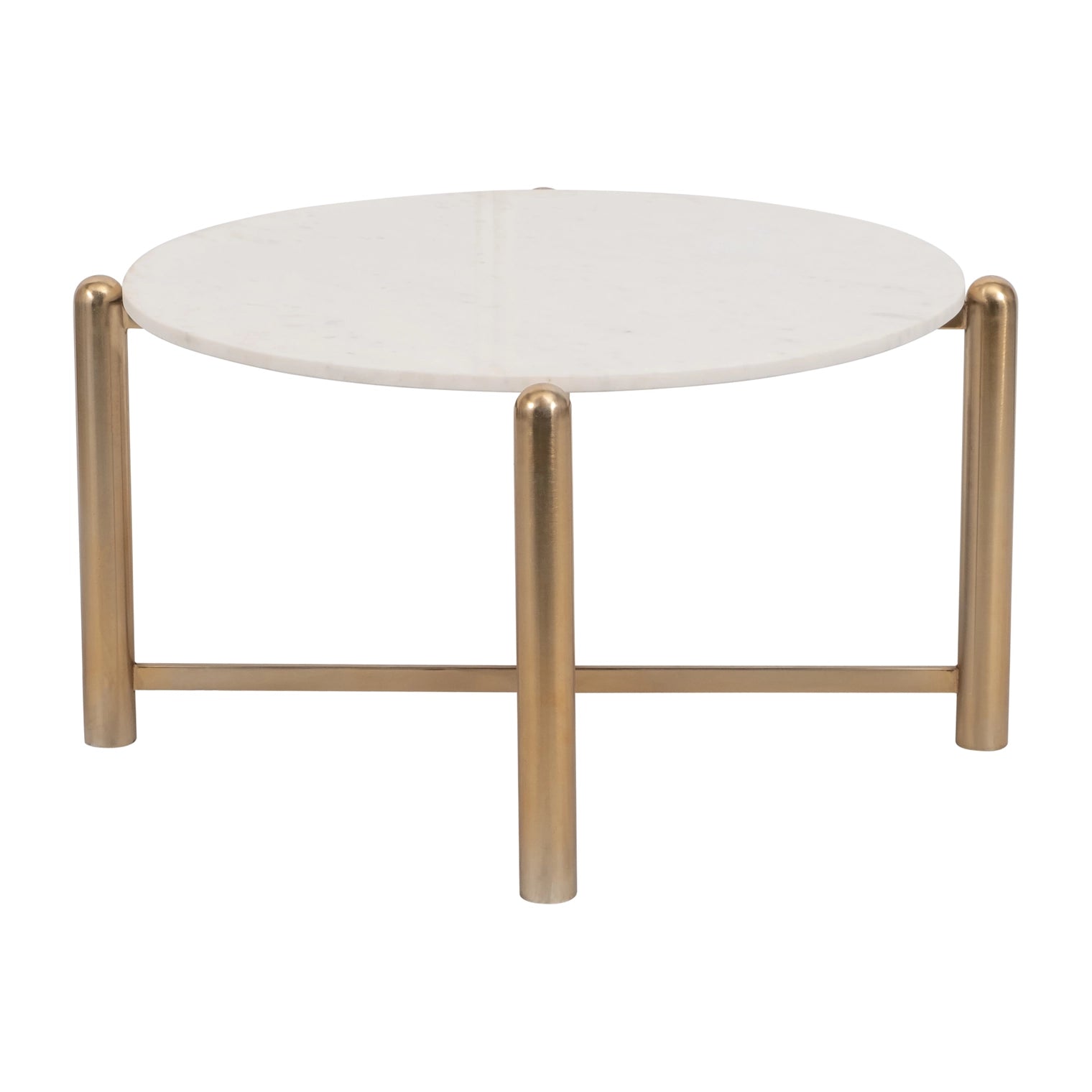 Metal Round Base Marble Top Coffee Table