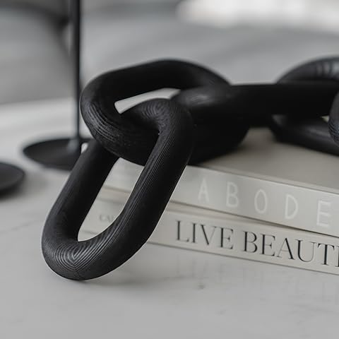 Black Wood Chain Link | Modern Home Accent | Artisanal Décor