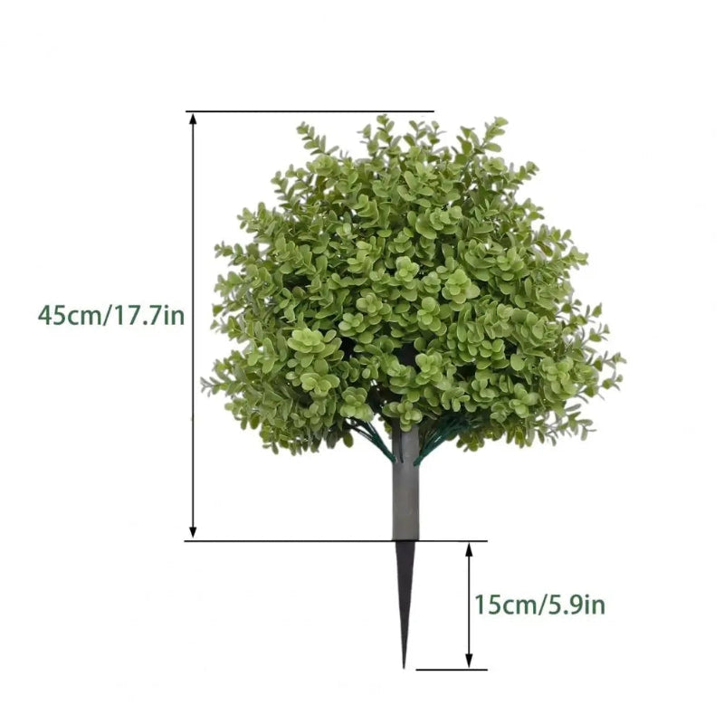 Green Artificial Uv Resistant Boxwood Trees
