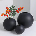 Round Black Vases 3-Piece Set