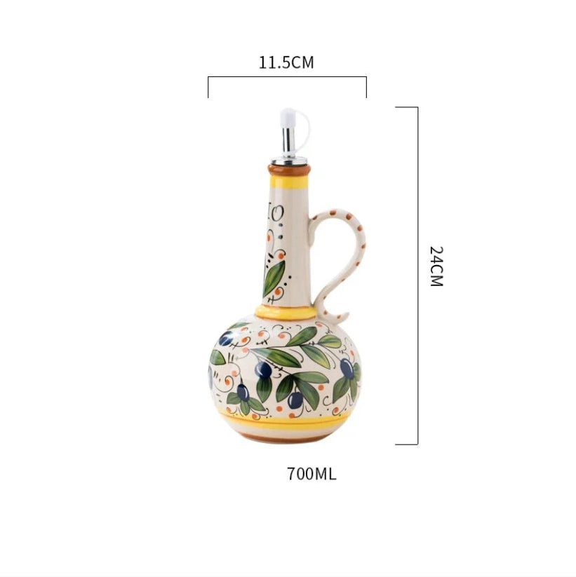 Amalfi Olive Oil Bottle | Ceramic Dispenser | Kitchen Decor