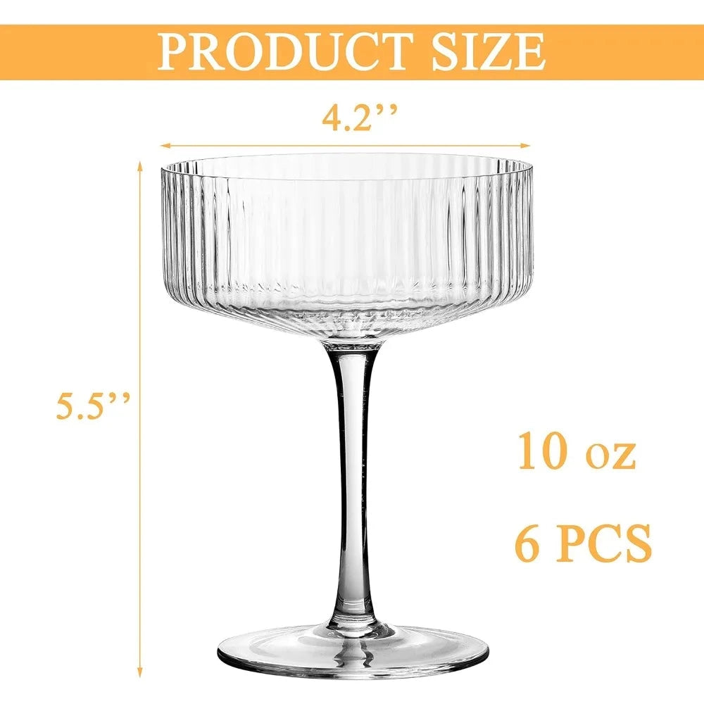 Ribbed Cocktail Glasses (Set of 6)