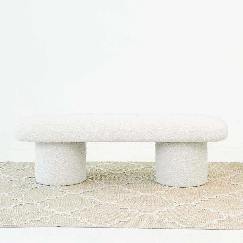 Randolph Ivory Boucle Bench