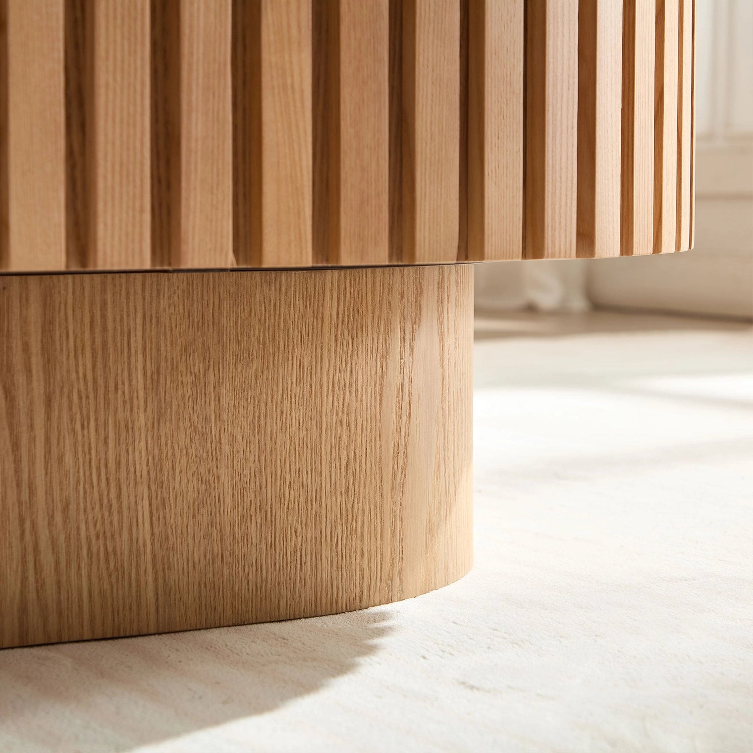 Modena Oval Wooden Handcraft Drum Oval Coffee Table