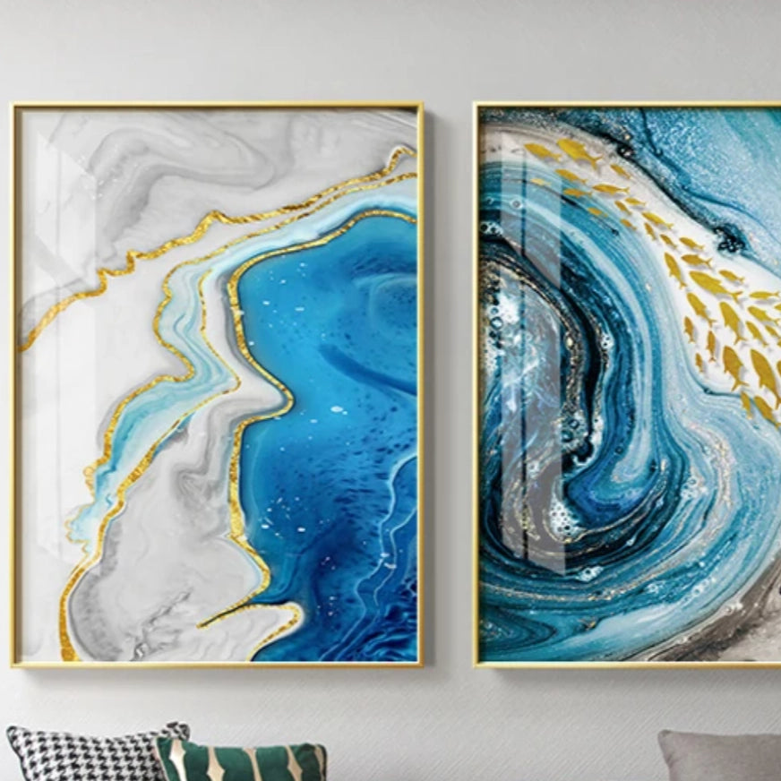 Blue Agate Water Canvas