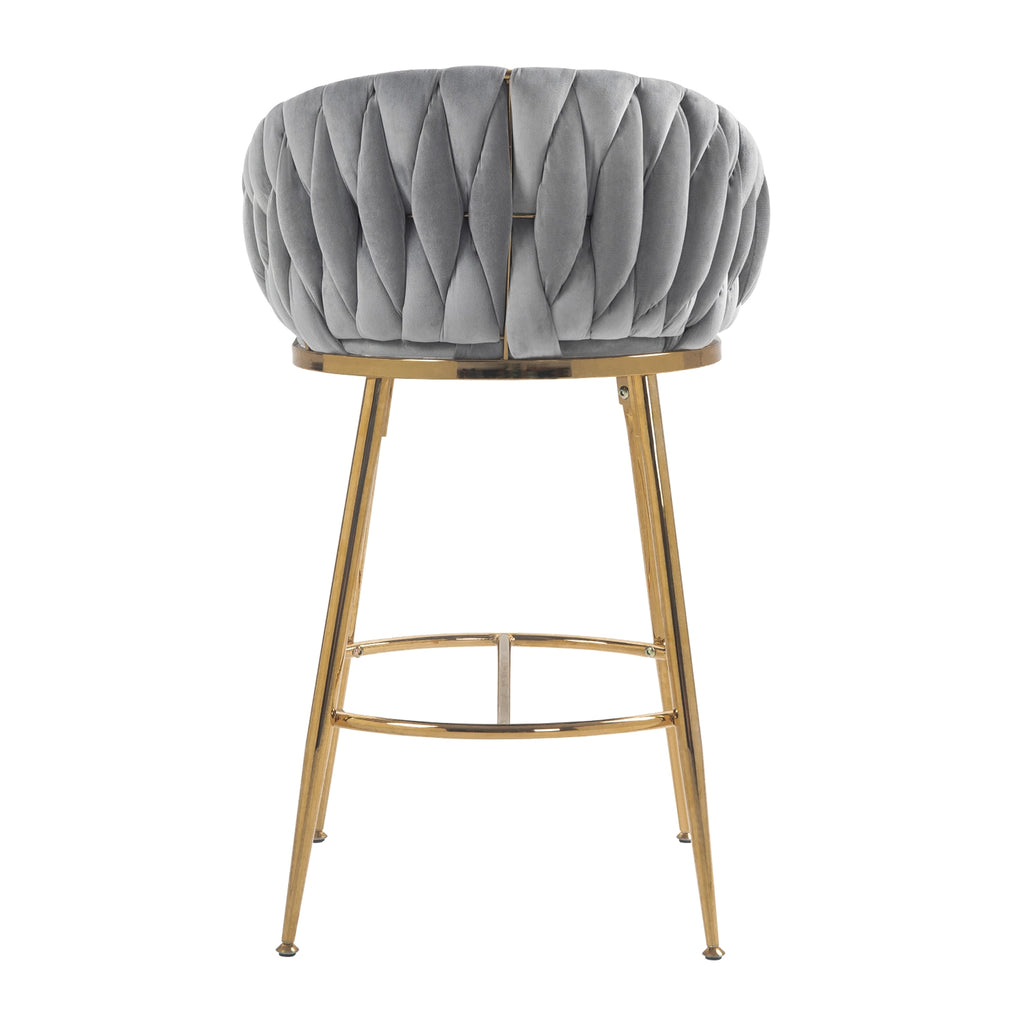 Velvet Counter Bar Stools Gold Chrome Base