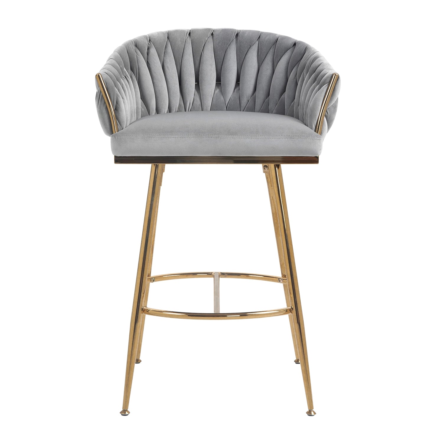 Velvet Counter Bar Stools Gold Chrome Base