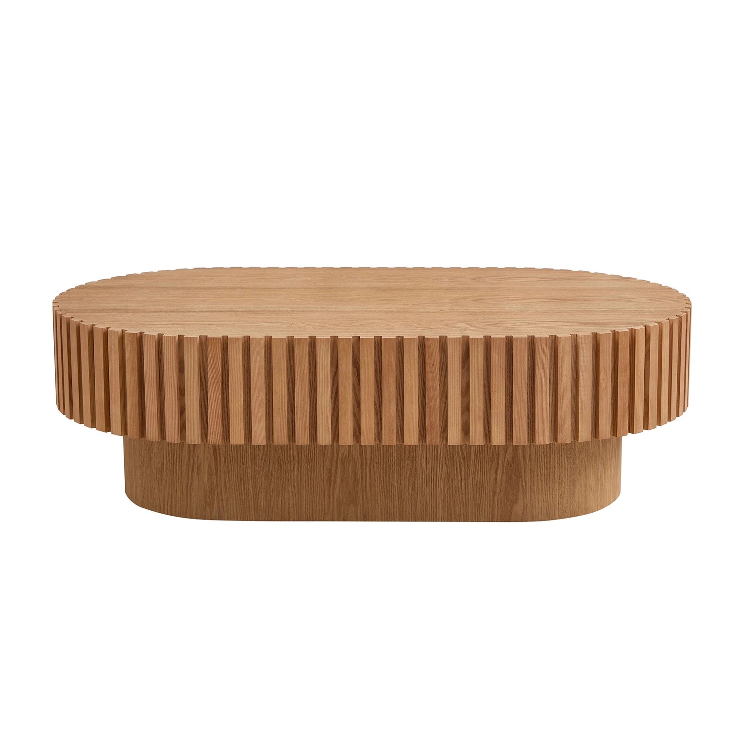 Modena Oval Wooden Handcraft Drum Oval Coffee Table