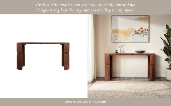Reclaimed Wood Handcrafted Console Table