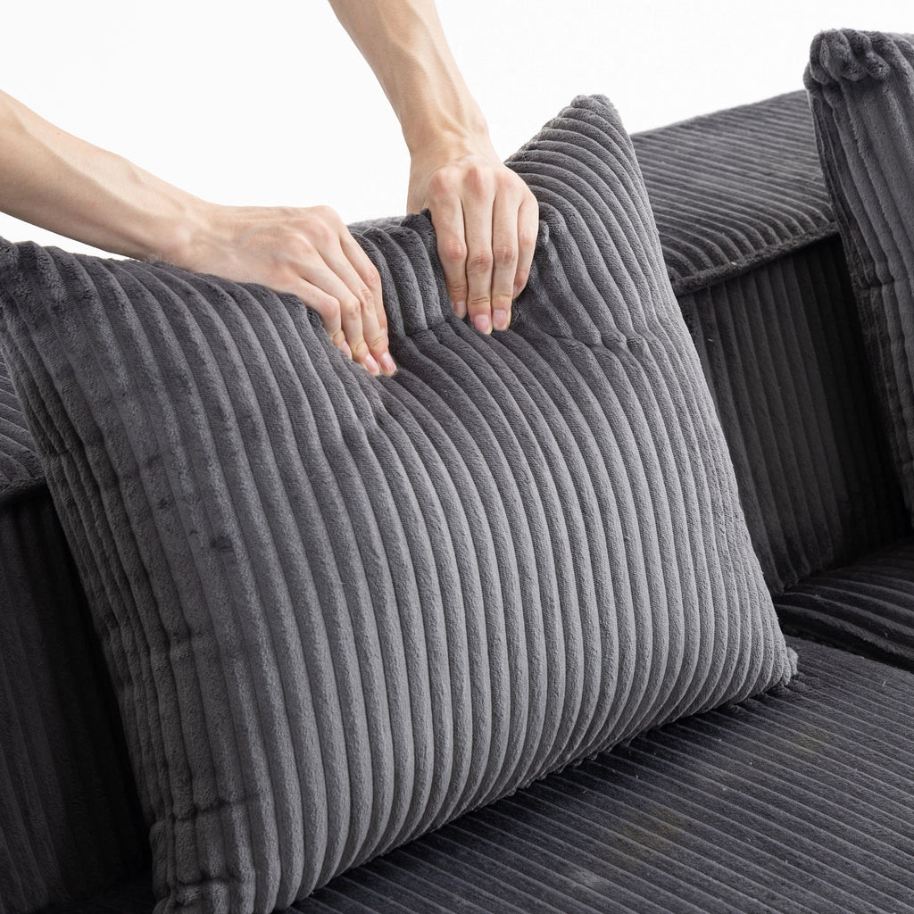 Modular Compression Sofa Set Plush Corduroy