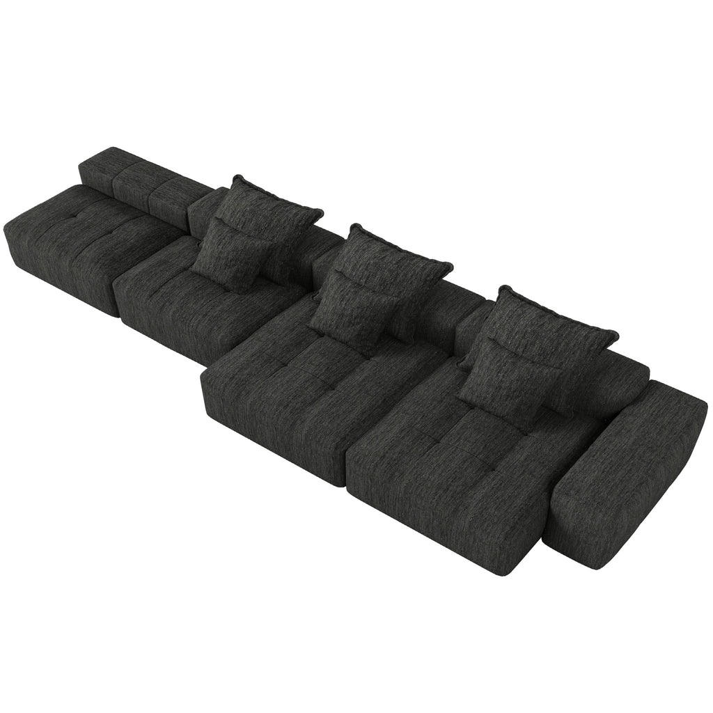 Modern Oversized Modular Sectional Sofa with 6 Pillows