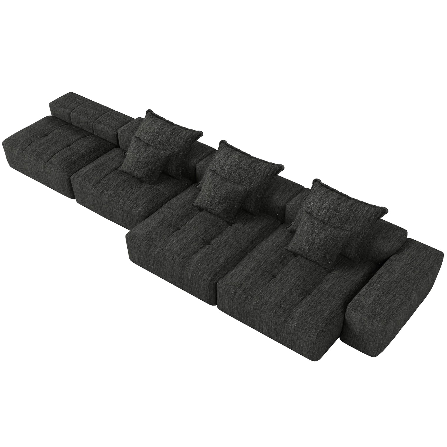 Modern Oversized Modular Sectional Sofa with 6 Pillows