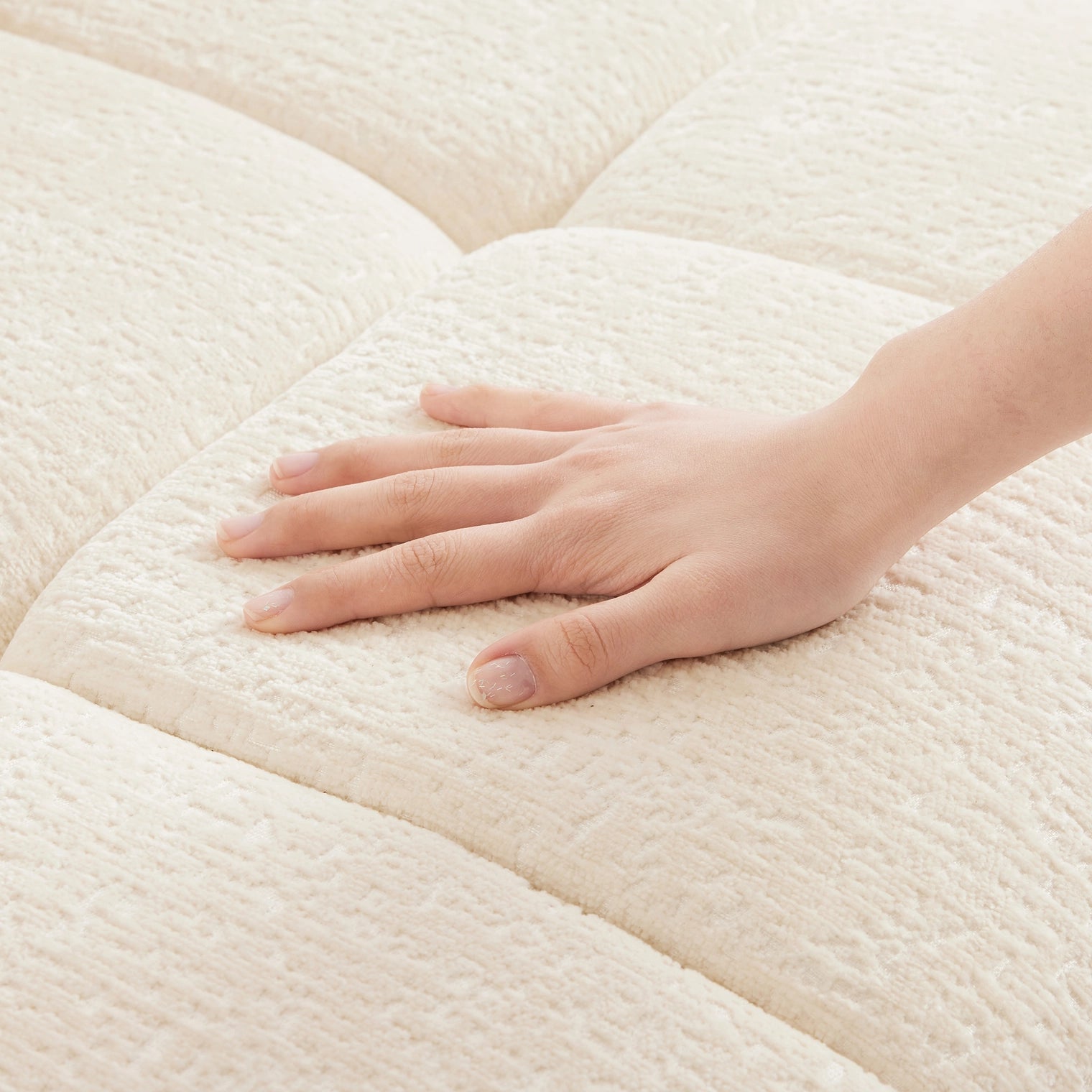 Beige Chenille Ergonomic Sofa-Single Seat/4-Seat+1 Ottoman