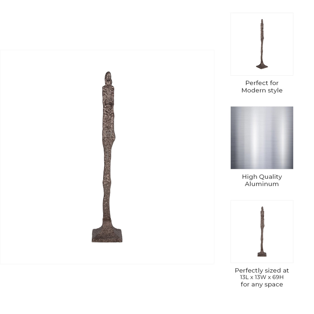 Aluminum Human Form Tribal Floor Sculpture