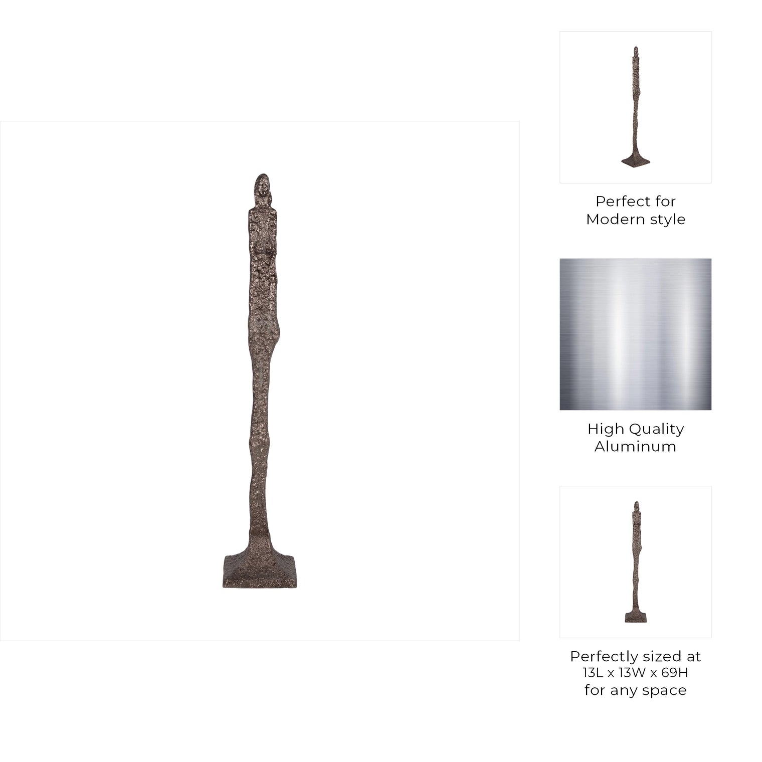 Aluminum Human Form Tribal Floor Sculpture