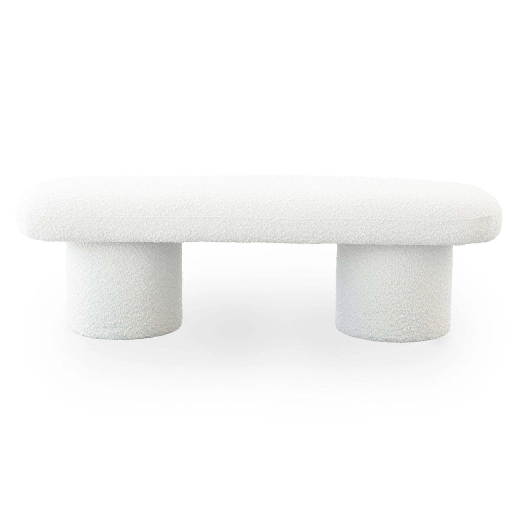 Randolph Ivory Boucle Bench