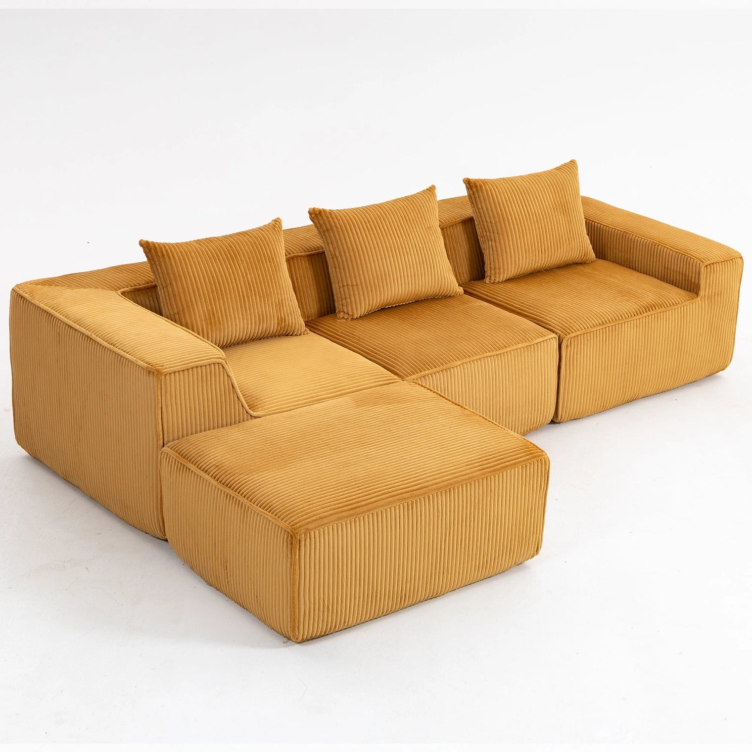 Modular Compression Sofa Set Plush Corduroy