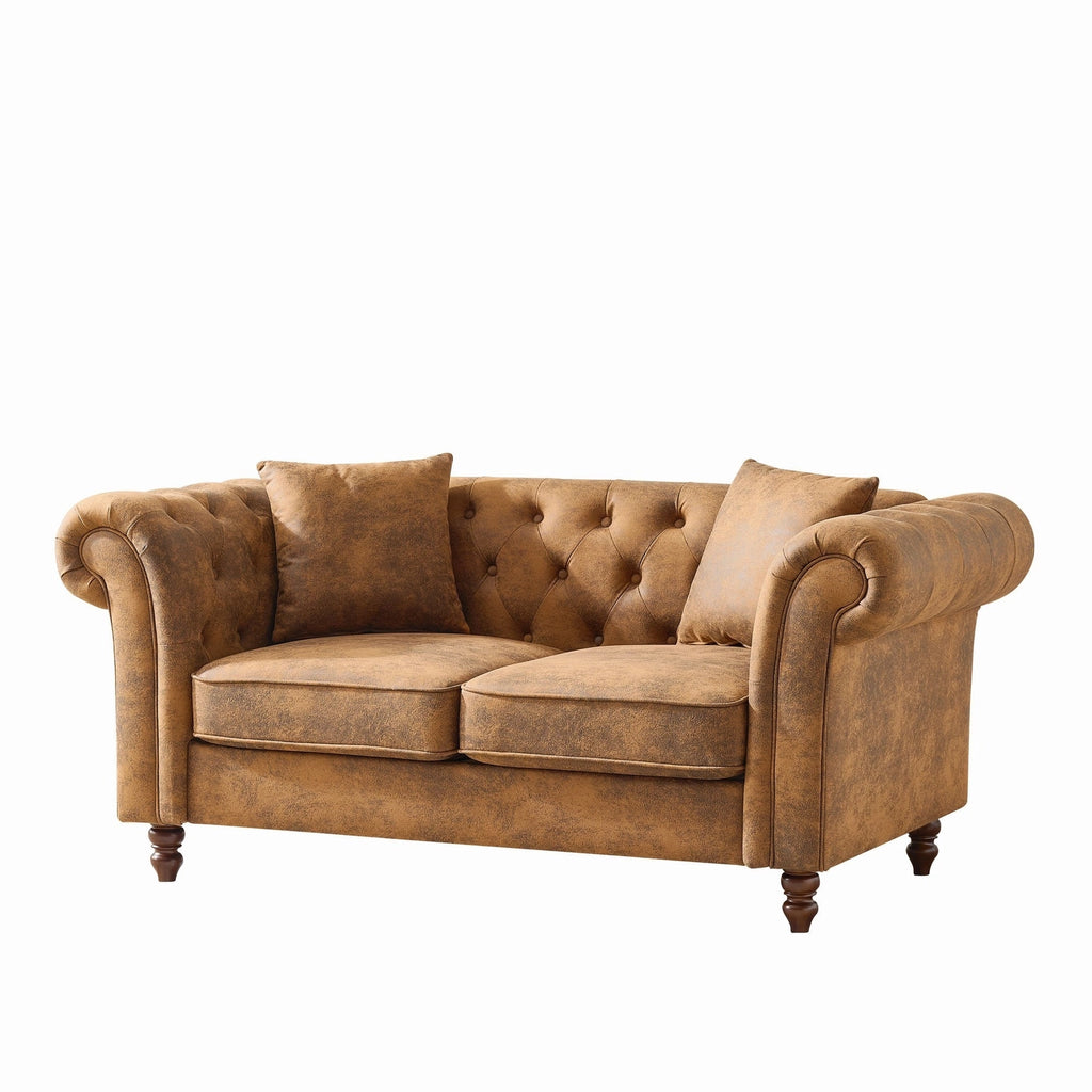 Chesterfield Faux Leather 3+2 Seater Sofa Set