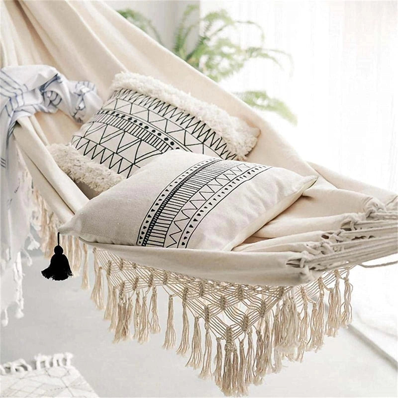 Macrame Hammock | Boho Outdoor Swing | Patio Hammock Decor