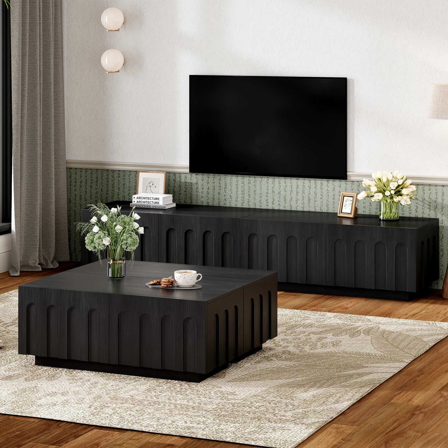 Elegant Tv Stand & Coffee Table Set